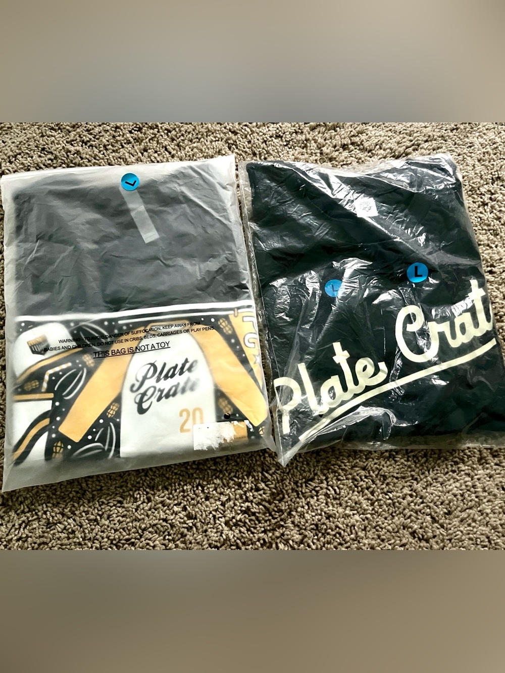 Crate plate baseball shirts lot of 2 adult large